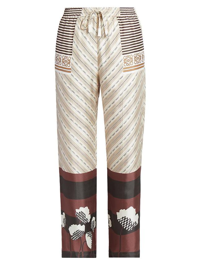 Womens LOEWE x Paulas Ibiza Scarf-Print Silk-Blend Pants Product Image