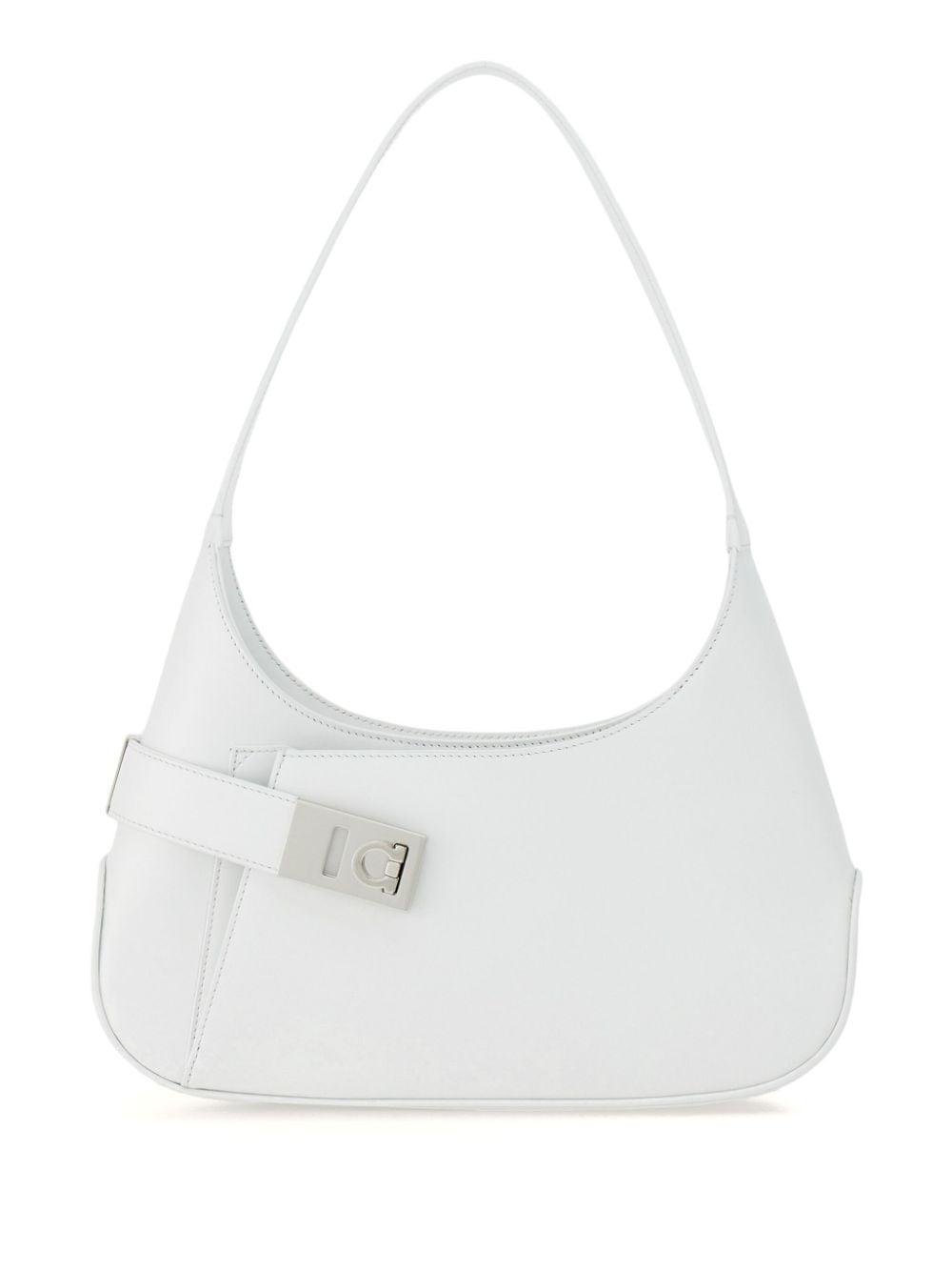 Large Hobo Leather Shoulder Bag In White Product Image