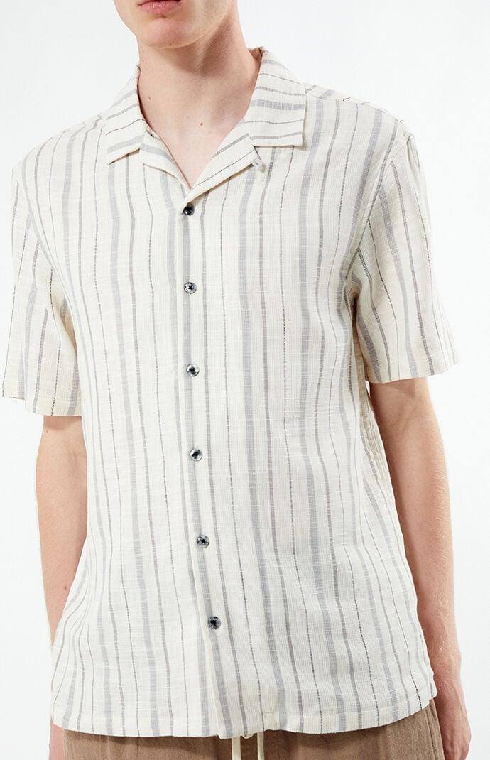 Men's Striped Camp Shirt - Product Image