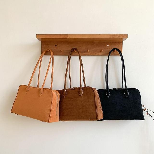 Plain Faux Suede Tote Bag Product Image