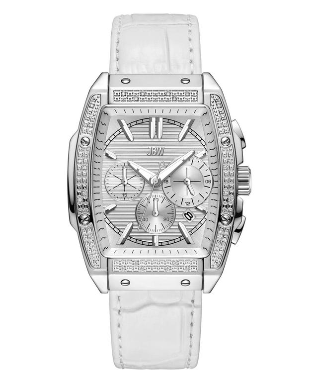 Jbw Mens Echelon Chronograph White Genuine Calf Leather Watch Product Image