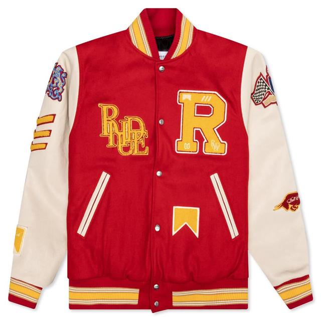 Bull Varsity Jacket - Red/Cream Male Product Image