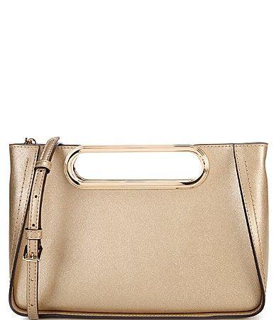 Michael Kors Chelsea Large Contrast Gold Leather Convertible Crossbody Clutch Product Image