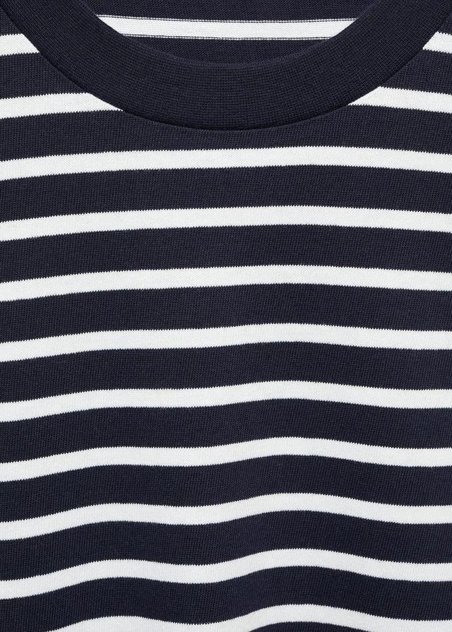 MANGO MAN - Striped cotton T-shirt dark navyMen Product Image