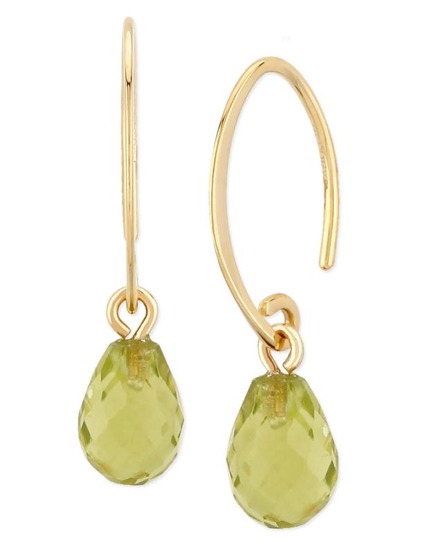 Saks Fifth Avenue Made in Italy Saks Fifth Avenue Women's 14K Yellow Gold & Blue Topaz Mini Sweep Drop Earrings - Blue Topaz  - female - Size: one-size Product Image