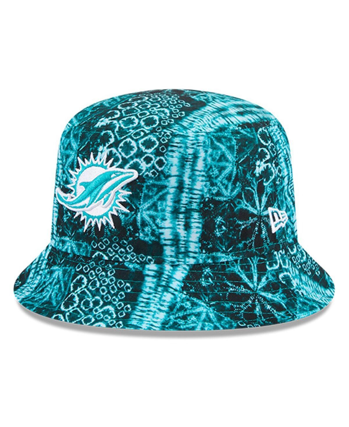 Mens New Era Aqua Miami Dolphins Shibori Bucket Hat Turquoise A Product Image