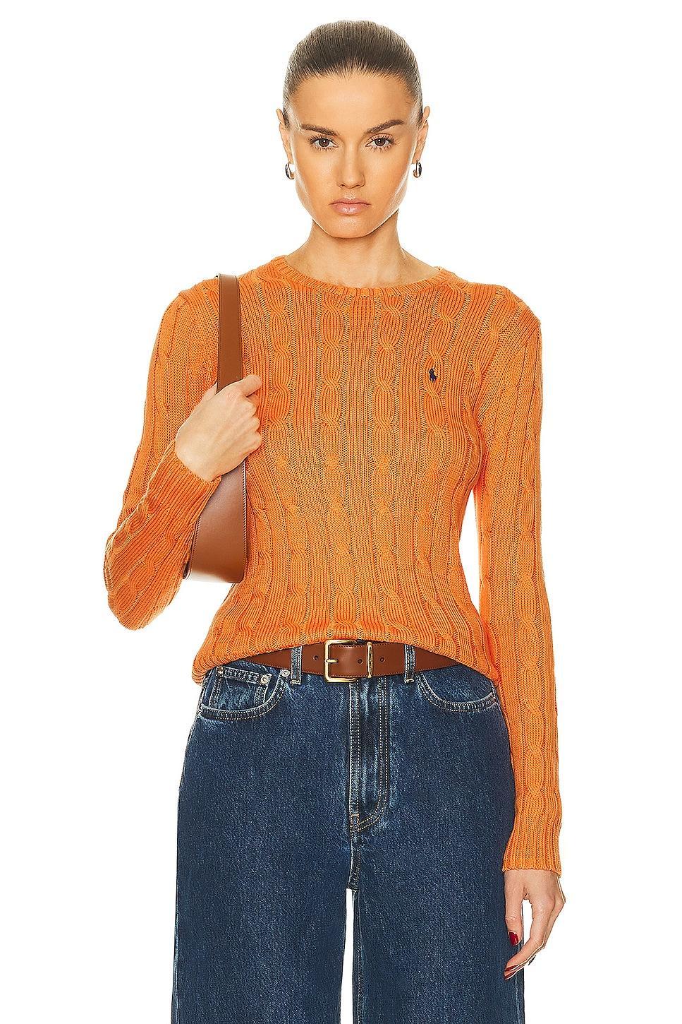 Polo Ralph Lauren Julianna Long Sleeve Pullover Sweater in Orange product image