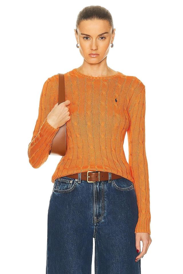 Polo Ralph Lauren Julianna Long Sleeve Pullover Sweater in Orange Product Image