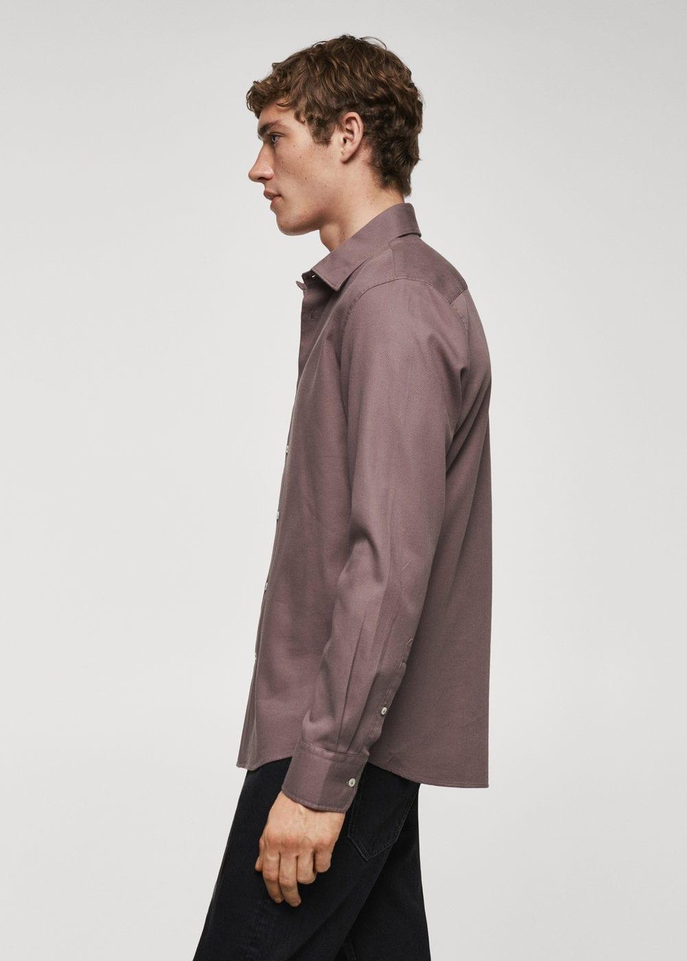 MANGO MAN - Slim-fit cotton structured shirt violetMen Product Image