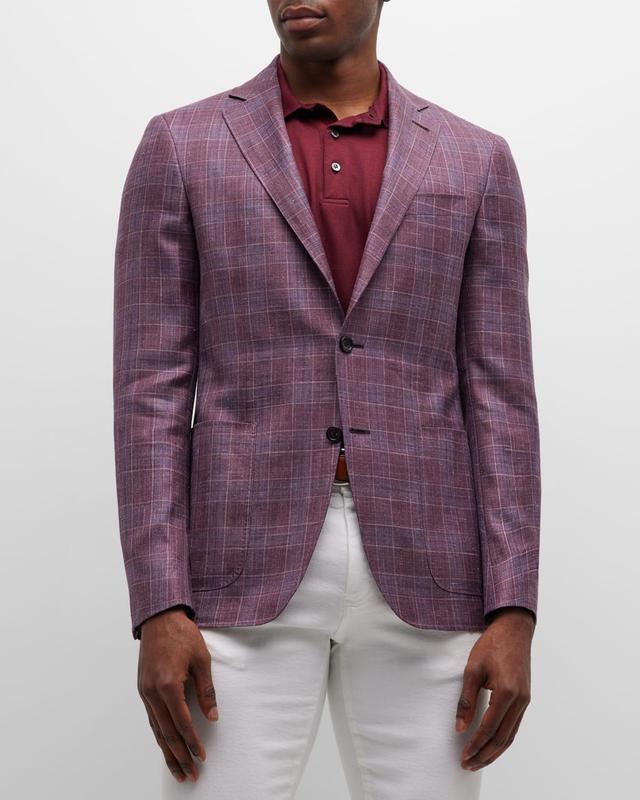 Mens Plaid Wool-Blend Sport Coat Product Image