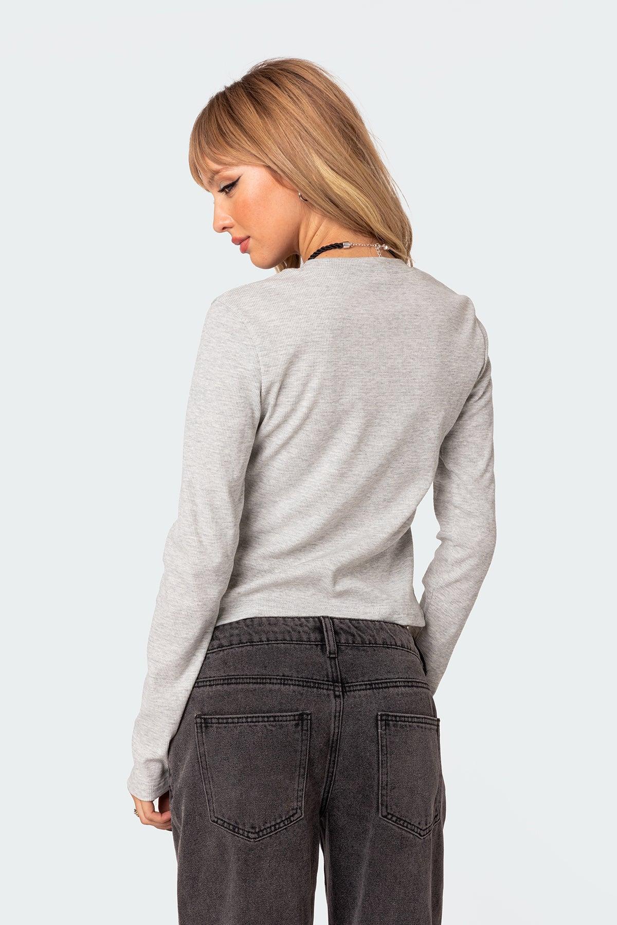 Marny Long Sleeve Waffle Top Product Image