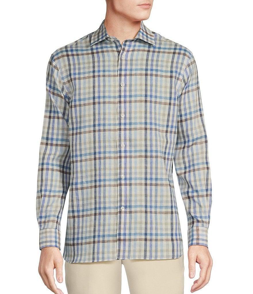 Daniel Cremieux Signature Label Albini Linen Checked Long Sleeve Woven Shirt Product Image