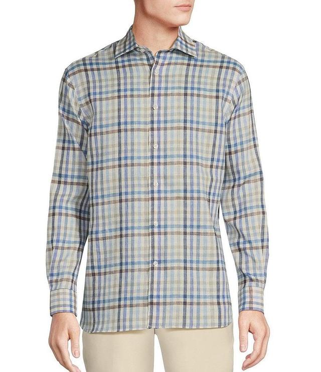 Daniel Cremieux Signature Label Albini Linen Checked Long Sleeve Woven Shirt Product Image