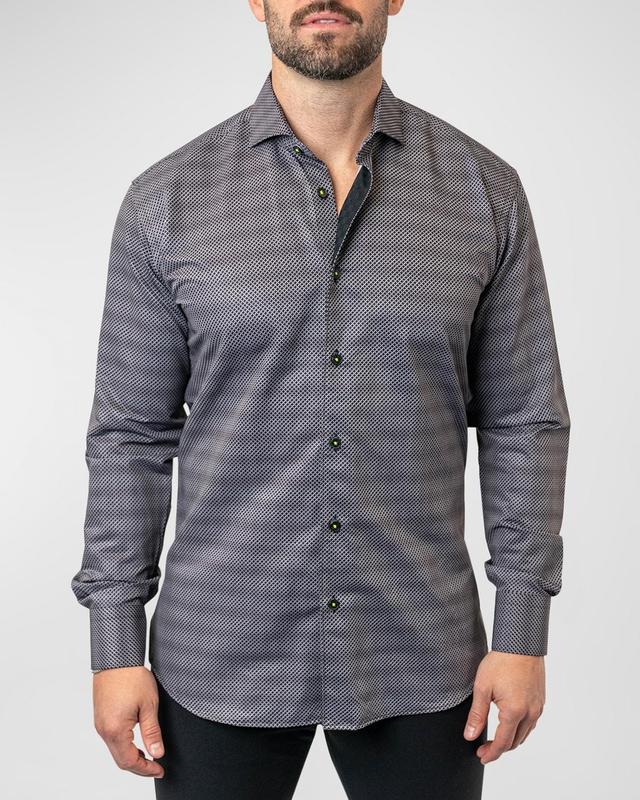 Maceoo Einstein Stretchchain 52 Black Contemporary Fit Button-Up Shirt Product Image