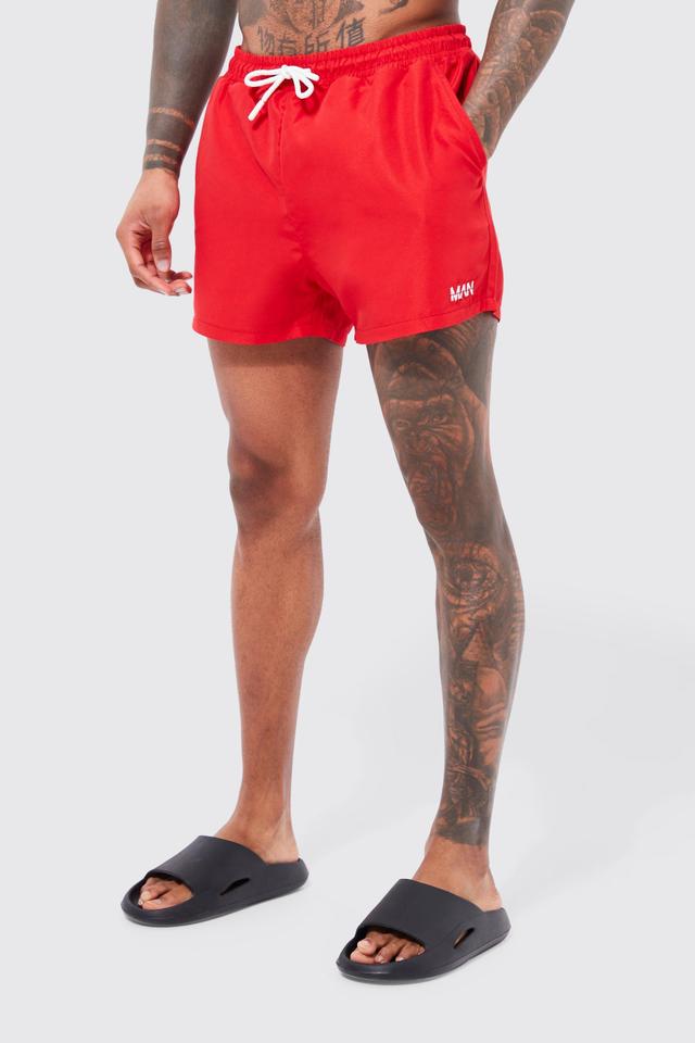 Original Man Short Length Swim Short | boohooMAN USA Product Image