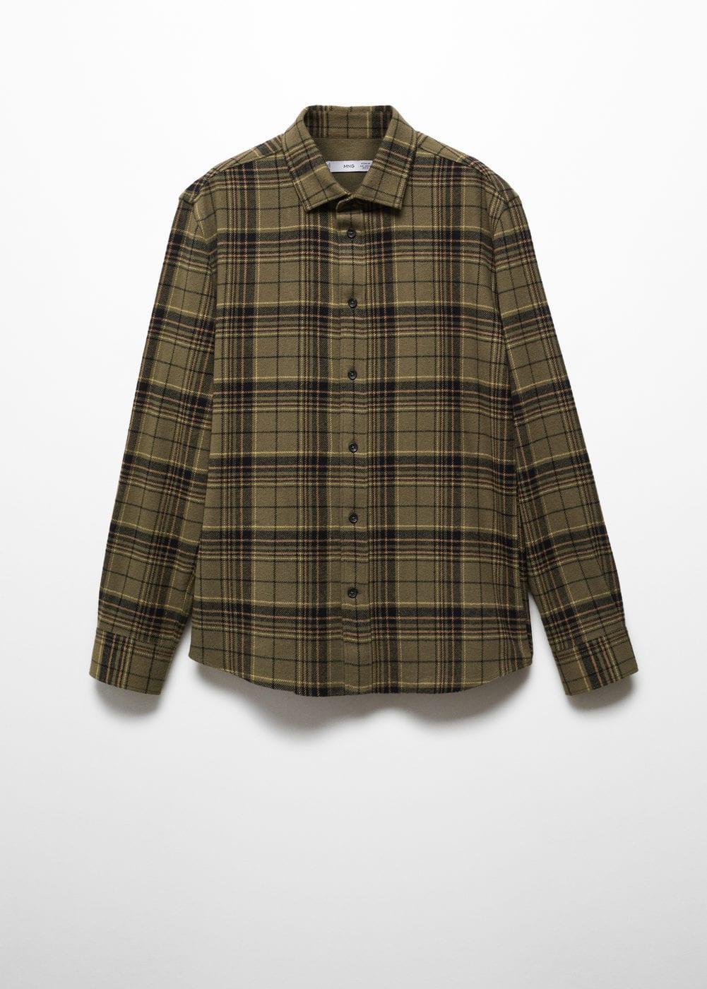 MANGO MAN - Regular fit checked flannel shirt khakiMen Product Image