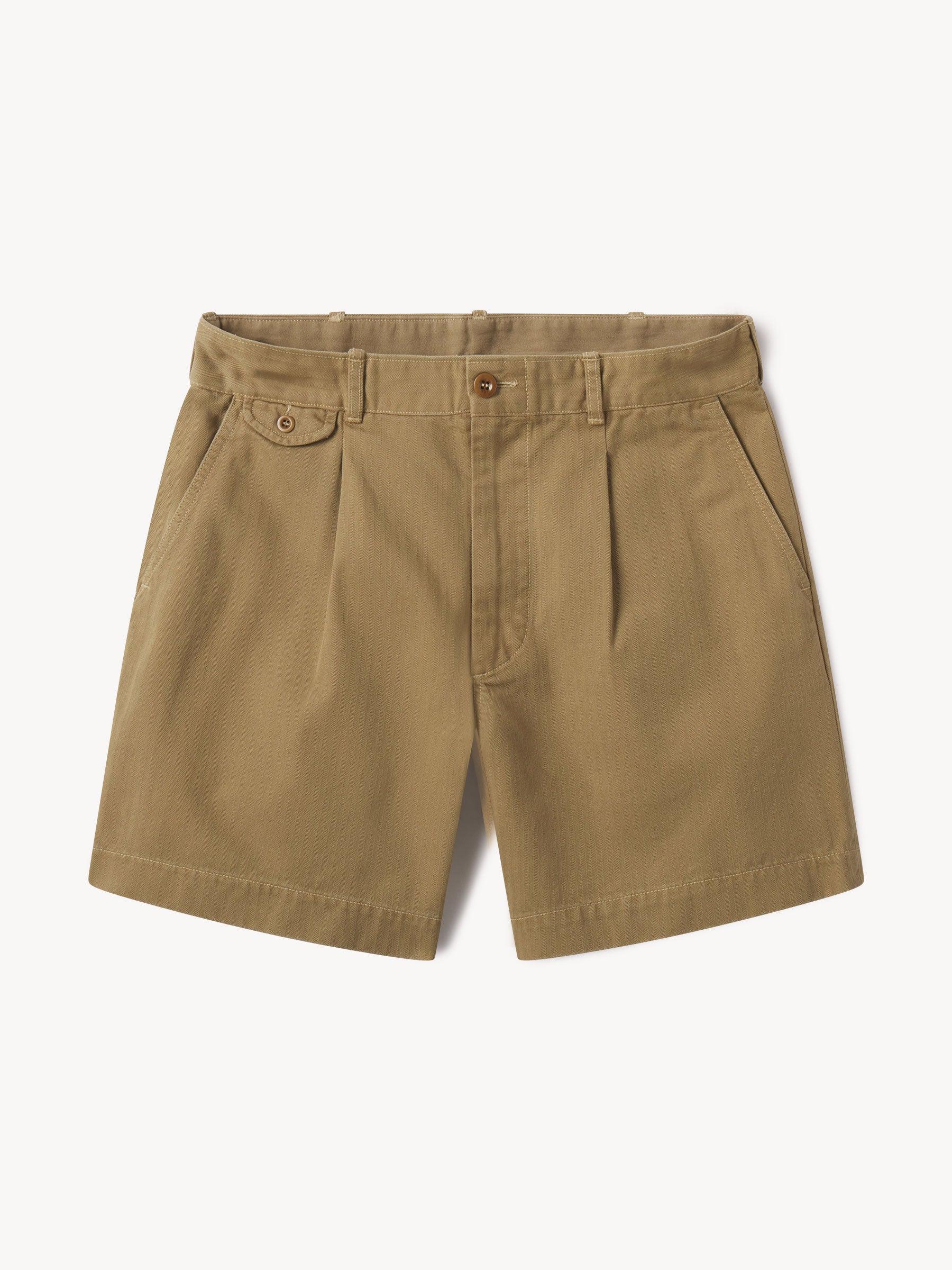 Soft Bronze Herringbone Twill Larsen Short Product Image