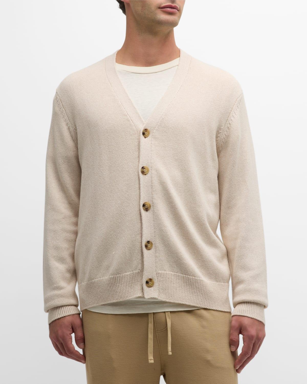 Mens Linen-Blend Jersey Cardigan Product Image