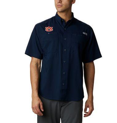 Columbia Men's Collegiate PFG Tamiami Short Sleeve Shirt - Auburn- Product Image