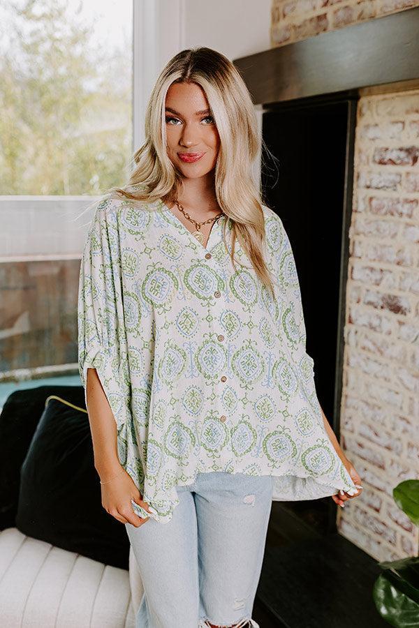 Let's Take A Trip Button Up In Lime Product Image