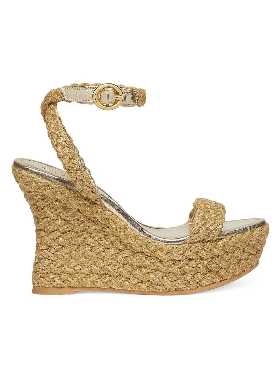 Womens Braida 100MM Metallic Jute Espadrille Wedge Sandals product image