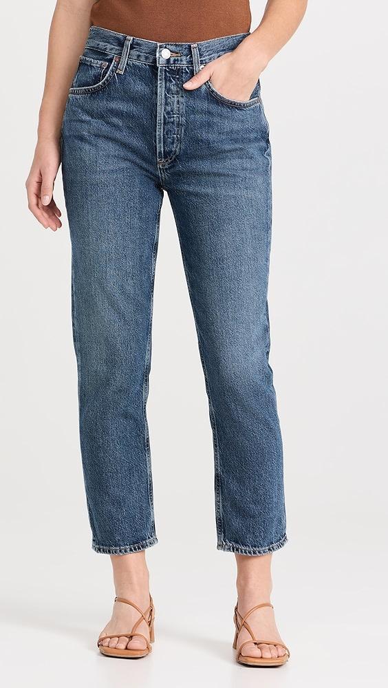 AGOLDE Riley Crop: High Rise Straight Jeans | Shopbop Product Image