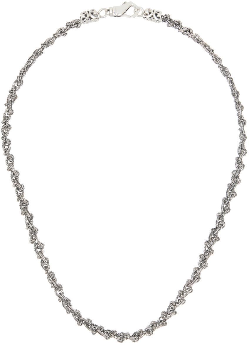 EMANUELE BICOCCHI Silver Braided Knot Necklace In Sterling Silver Product Image