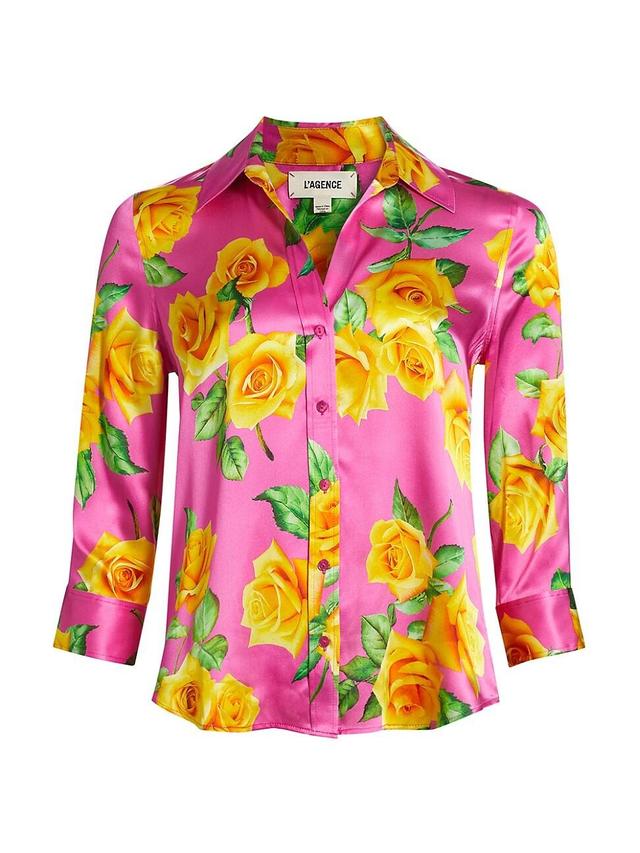 Womens Dani Floral Silk Blouse Product Image