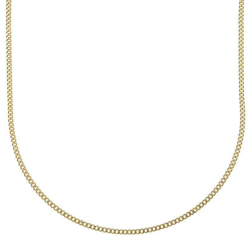 Mens LYNX Stainless Steel Curb Chain Necklace Gold Product Image