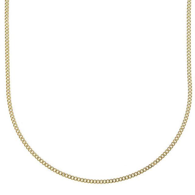 Mens LYNX Stainless Steel Curb Chain Necklace Gold Product Image