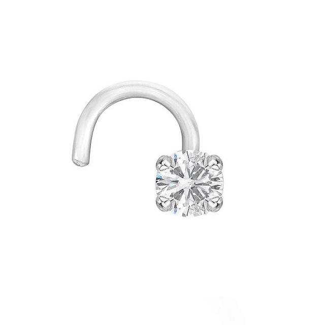 Lila Moon Diamond Accent Curve Nose Stud, Womens, 14k White Gold Product Image