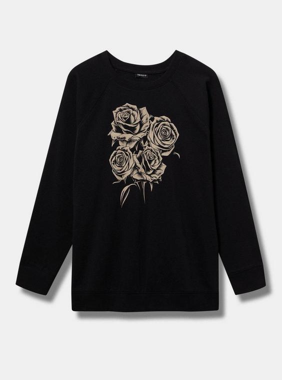 Painted Roses Fit Cozy Fleece Raglan Sweatshirt Product Image