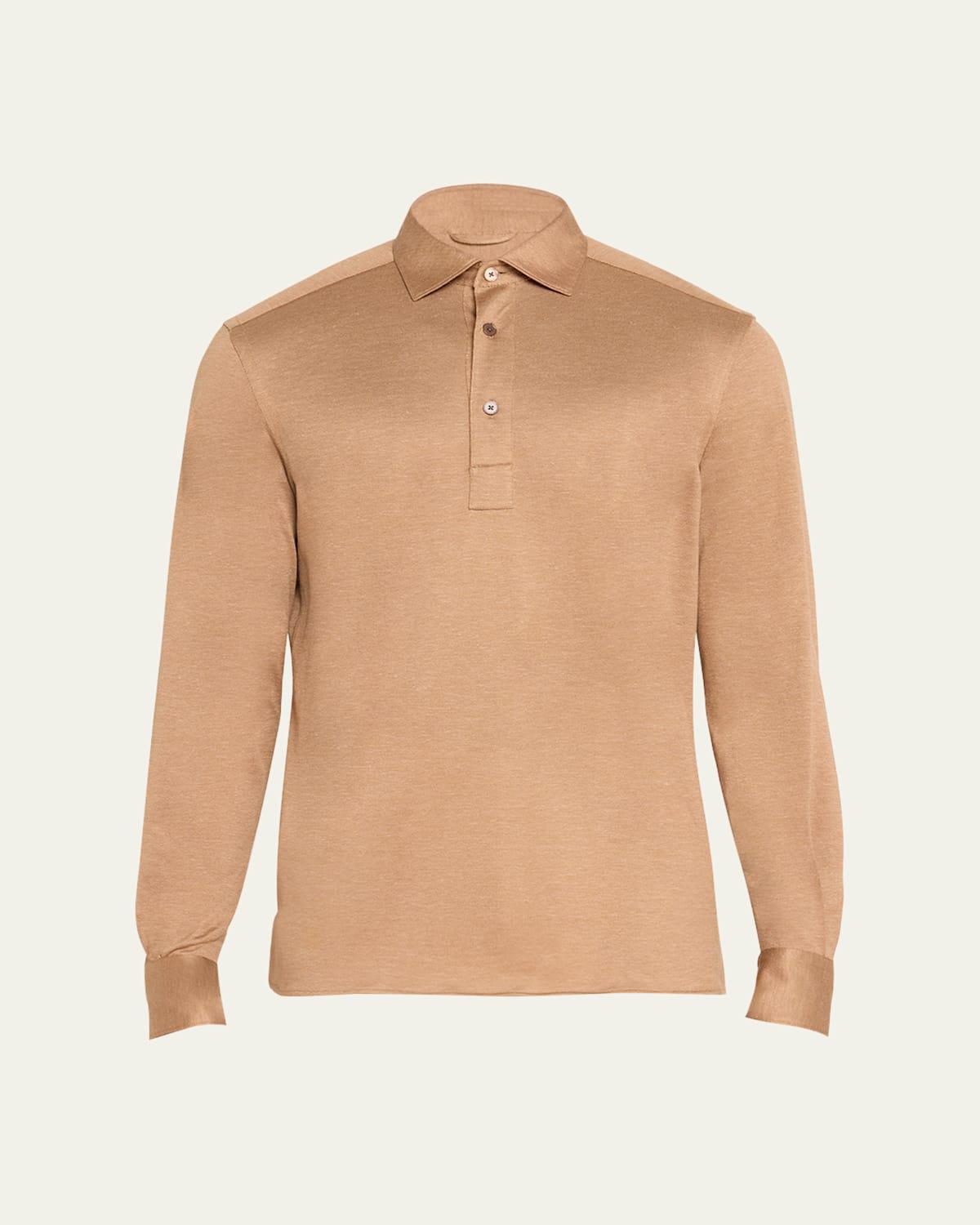 Mens Crossover Blend Long-Sleeve Polo Shirt Product Image