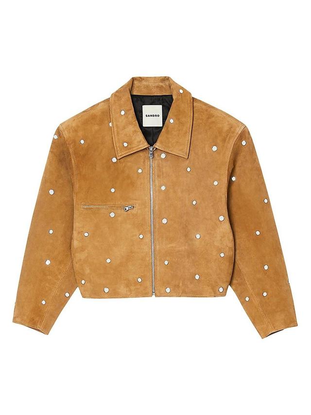 Womens Studded Suede Jacket Product Image