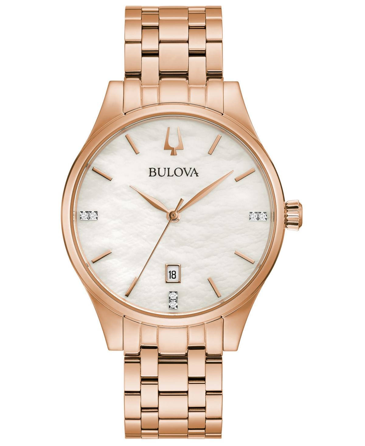 Bulova Classic Womens Rose Goldtone Stainless Steel Bracelet Watch 97p152, One Size Product Image