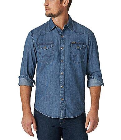 Wrangler Regular Fit Western Denim Shirt Product Image