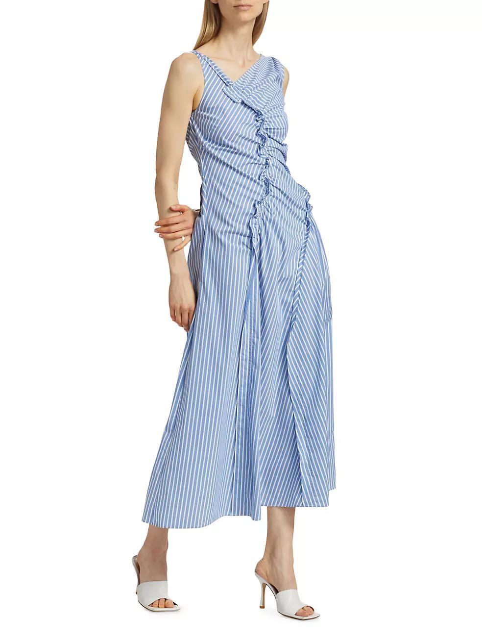 Dana Striped Asymmetric Maxi Dress Product Image