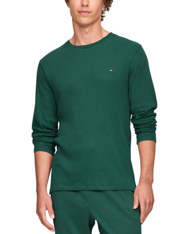 Tommy Hilfiger Mens Ribbed Long-Sleeve Pajama Shirt Product Image