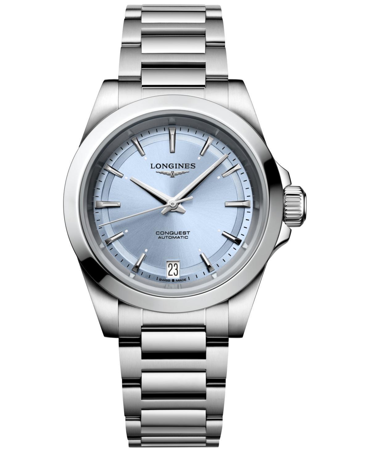 Longines Womens Swiss Automatic Conquest Stainless Steel Bracelet Watch 34mm Product Image