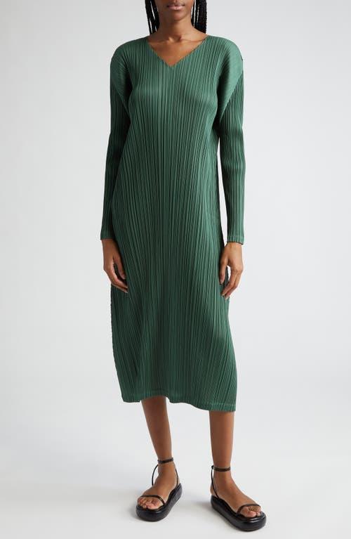 Pleats Please Issey Miyake Monthly Colors December Pleated Long Seeve Midi Dress Product Image