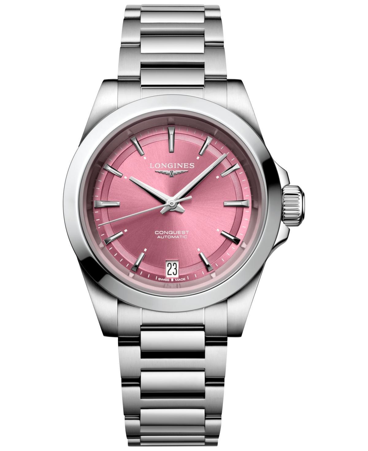 Longines Womens Swiss Automatic Conquest Stainless Steel Bracelet Watch 34mm Product Image