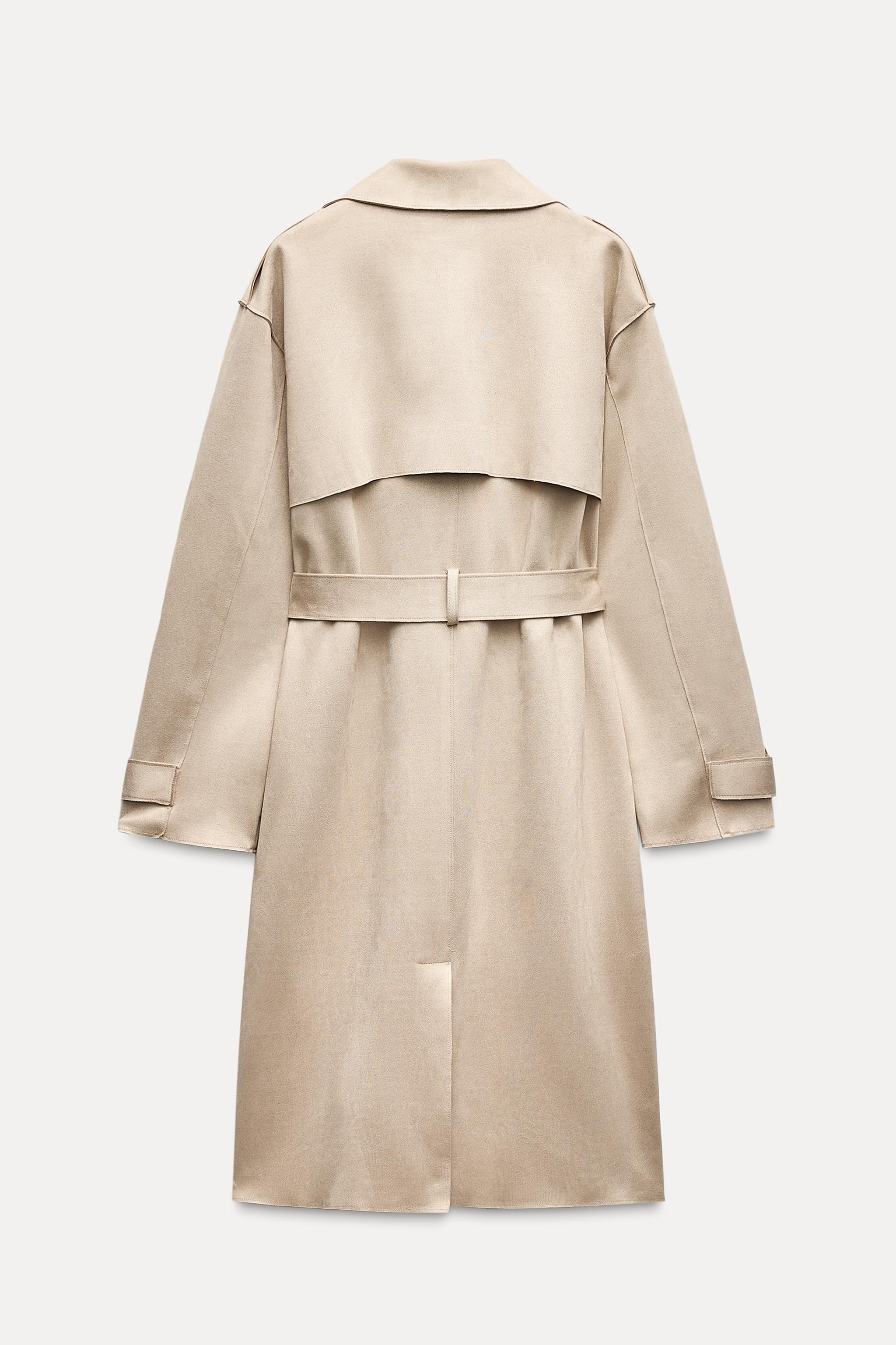 FAUX SUEDE TRENCH COAT Product Image