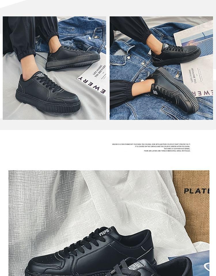 Lace-Up Platform Sneakers Product Image