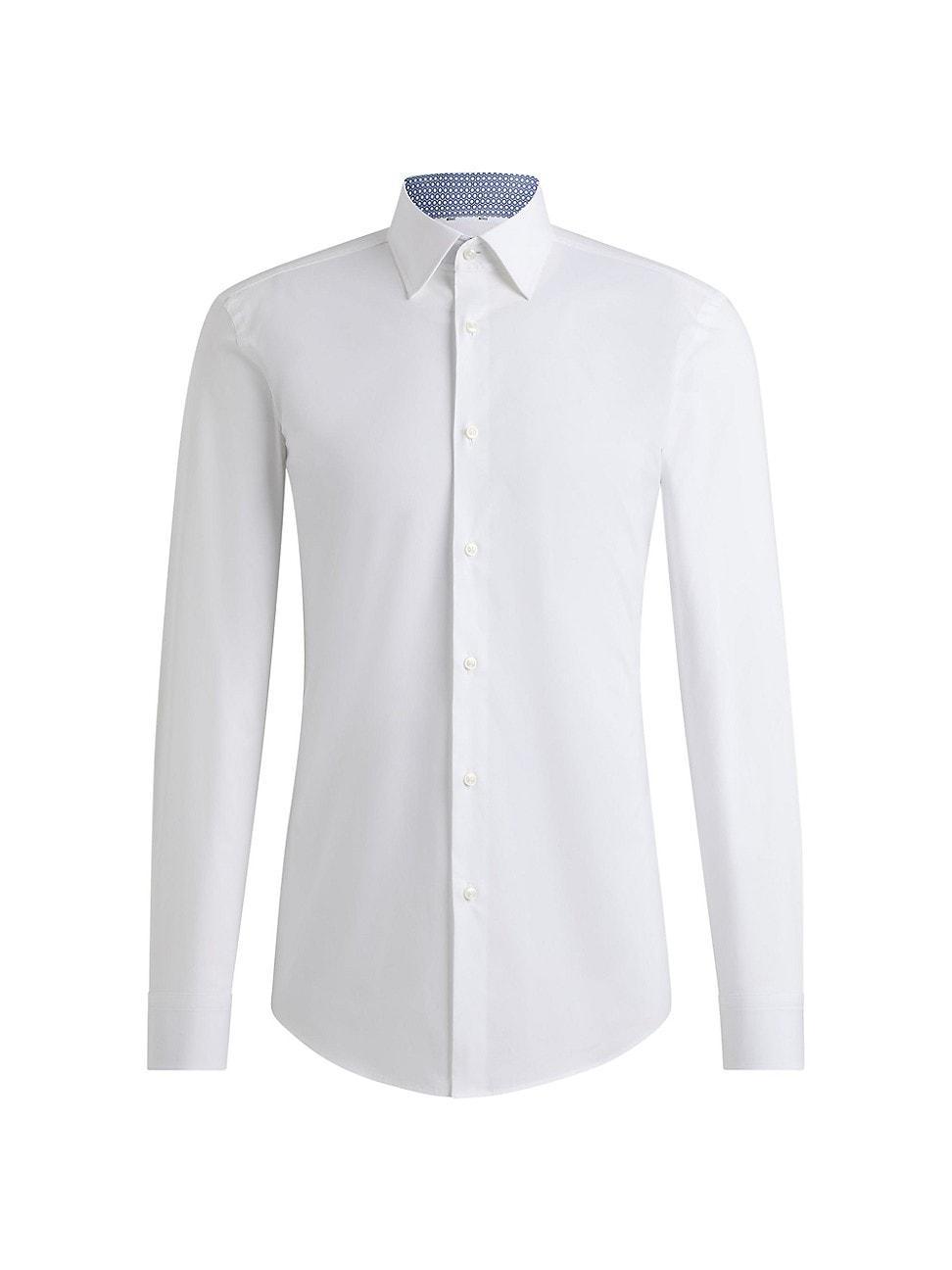 Mens Slim-Fit Shirt in Easy Iron Stretch Cotton Poplin Product Image