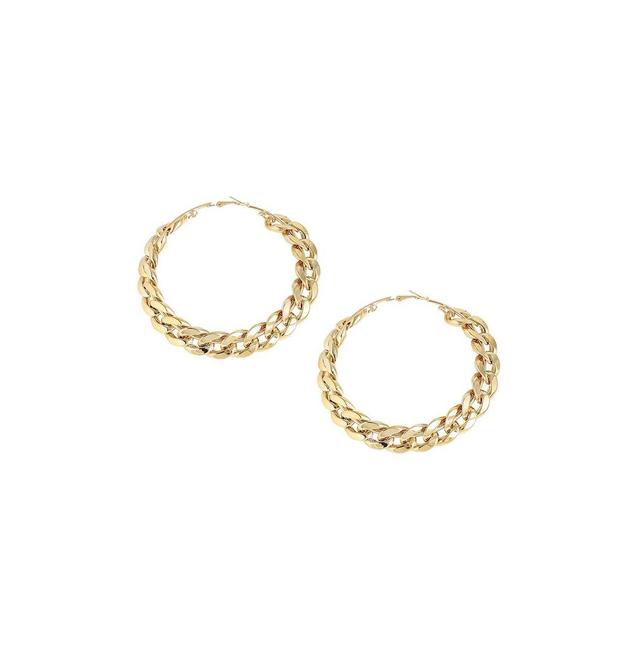 Sohi Womens Gold Chain Hoop Earrings Product Image