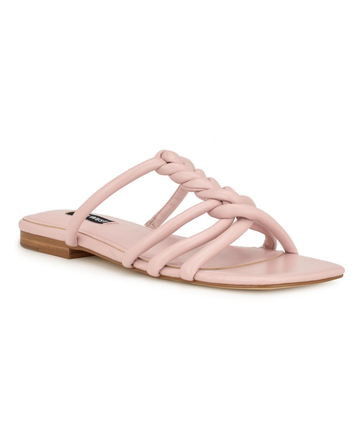 Nine West Womens Makee Square Toe Flat Casual Sandals Product Image