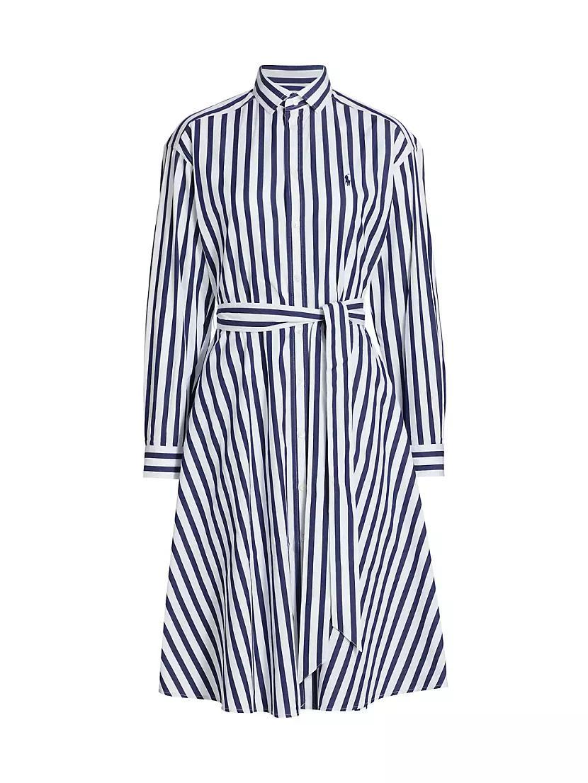 Ela Belted Stripe Cotton Shirtdress Product Image