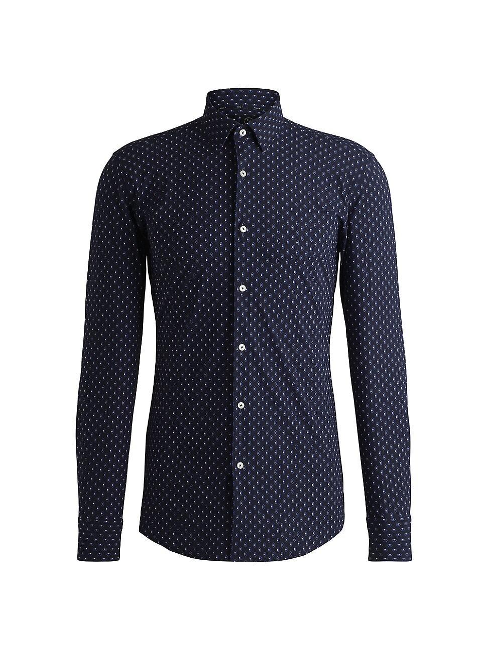 Mens Slim-Fit Shirt in Printed Performance-Stretch Material Product Image