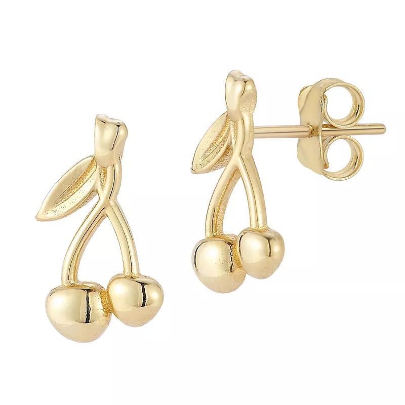 LUMINOR GOLD 14k Gold Cherry Stud Earrings, Womens Product Image