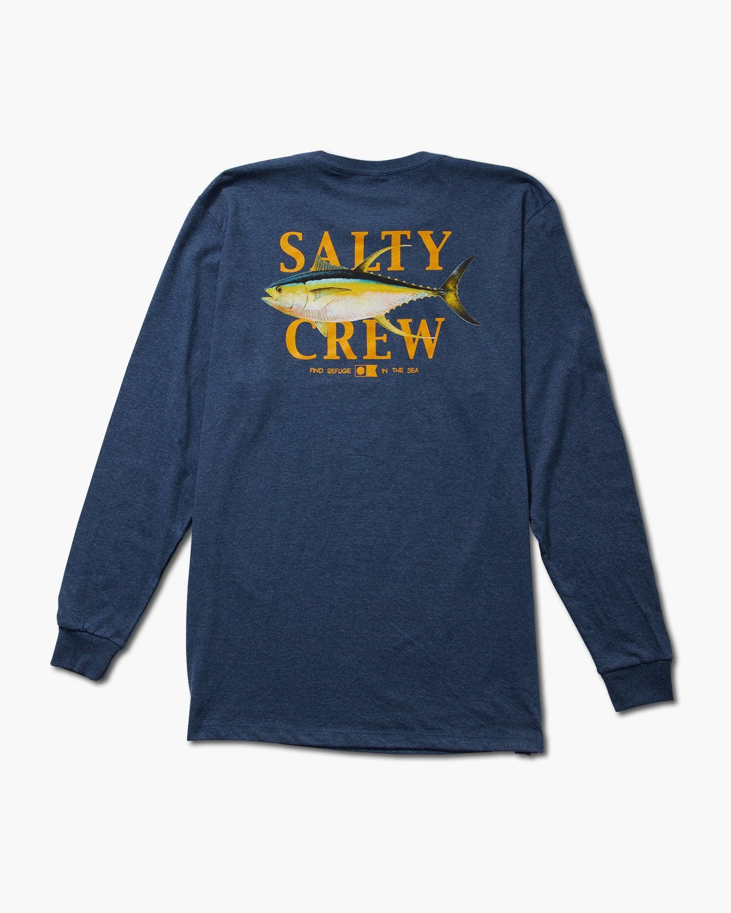 Yellowfin Navy Heather L/S Classic Tee Male Product Image